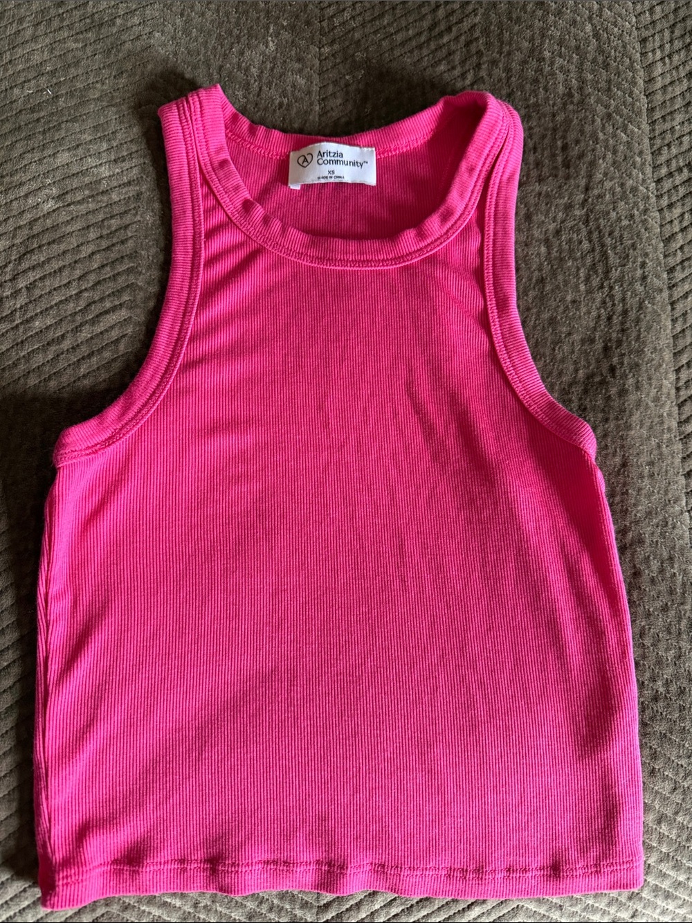 Aritzia Girls' Hot Pink Ribbed Tank